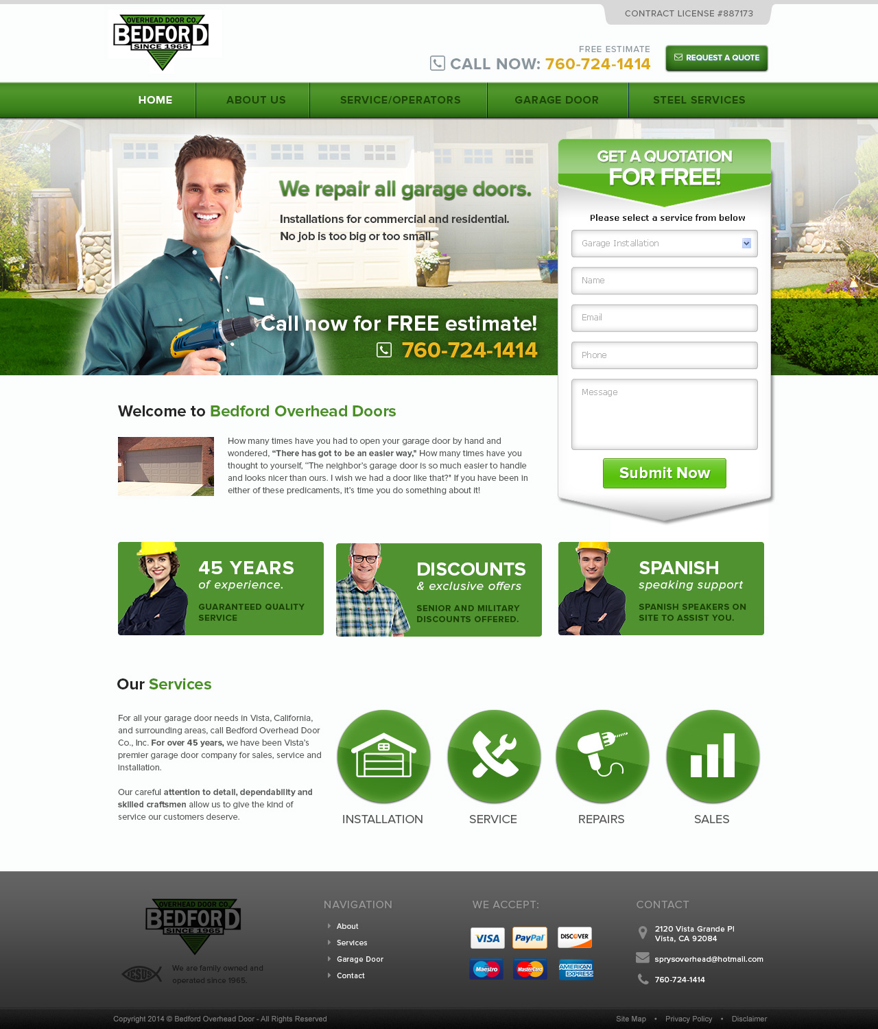 Web Design par Emmanuel pour Bedford Overhead Doors | Design #2969650