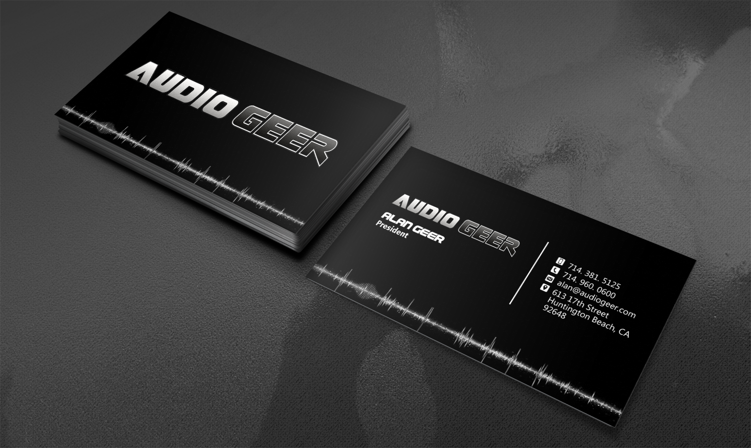 Business Card Design by Pixi Dust for Audio Geer, Inc | Design #20301557