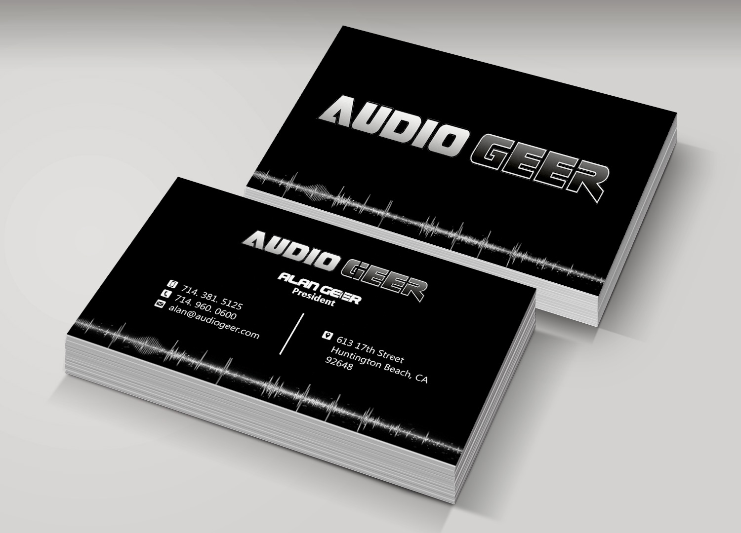 Visitenkarten-Design von Pixi Dust für Audio Geer, Inc | Design #20301558