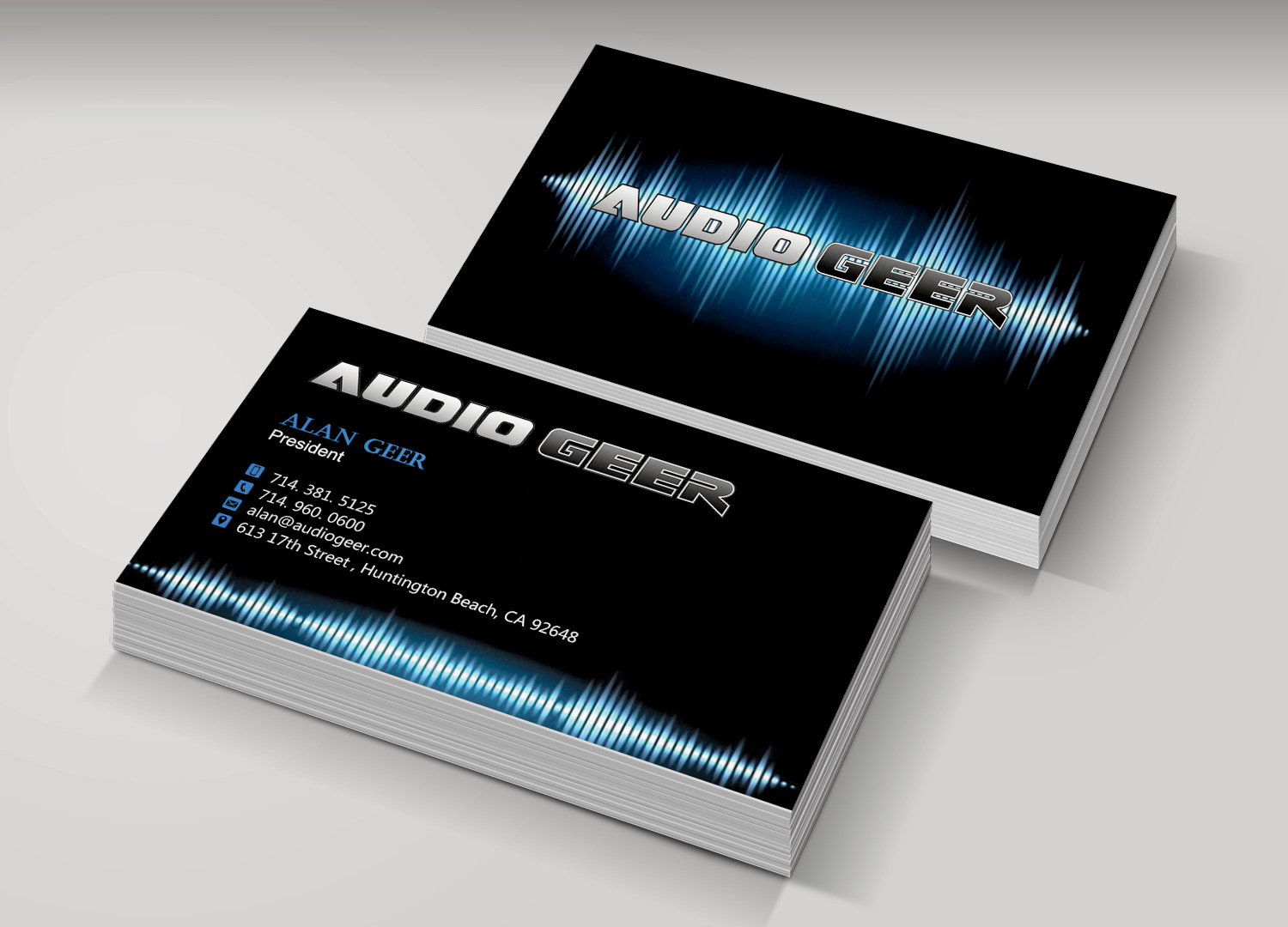 Business Card Design by Pixi Dust for Audio Geer, Inc | Design #20301560
