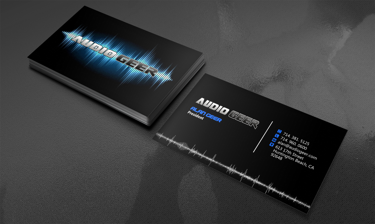 Visitenkarten-Design von Pixi Dust für Audio Geer, Inc | Design #20301586