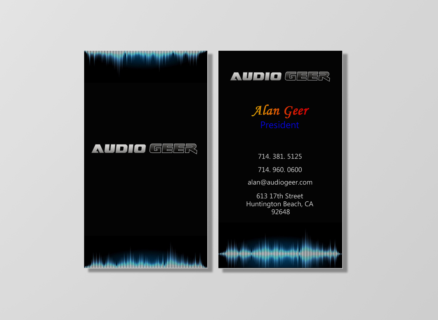 Business Card Design by Pixi Dust for Audio Geer, Inc | Design #20301592