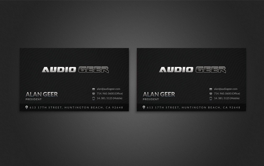 Business Card Design by  Artman for Audio Geer, Inc | Design #20317783