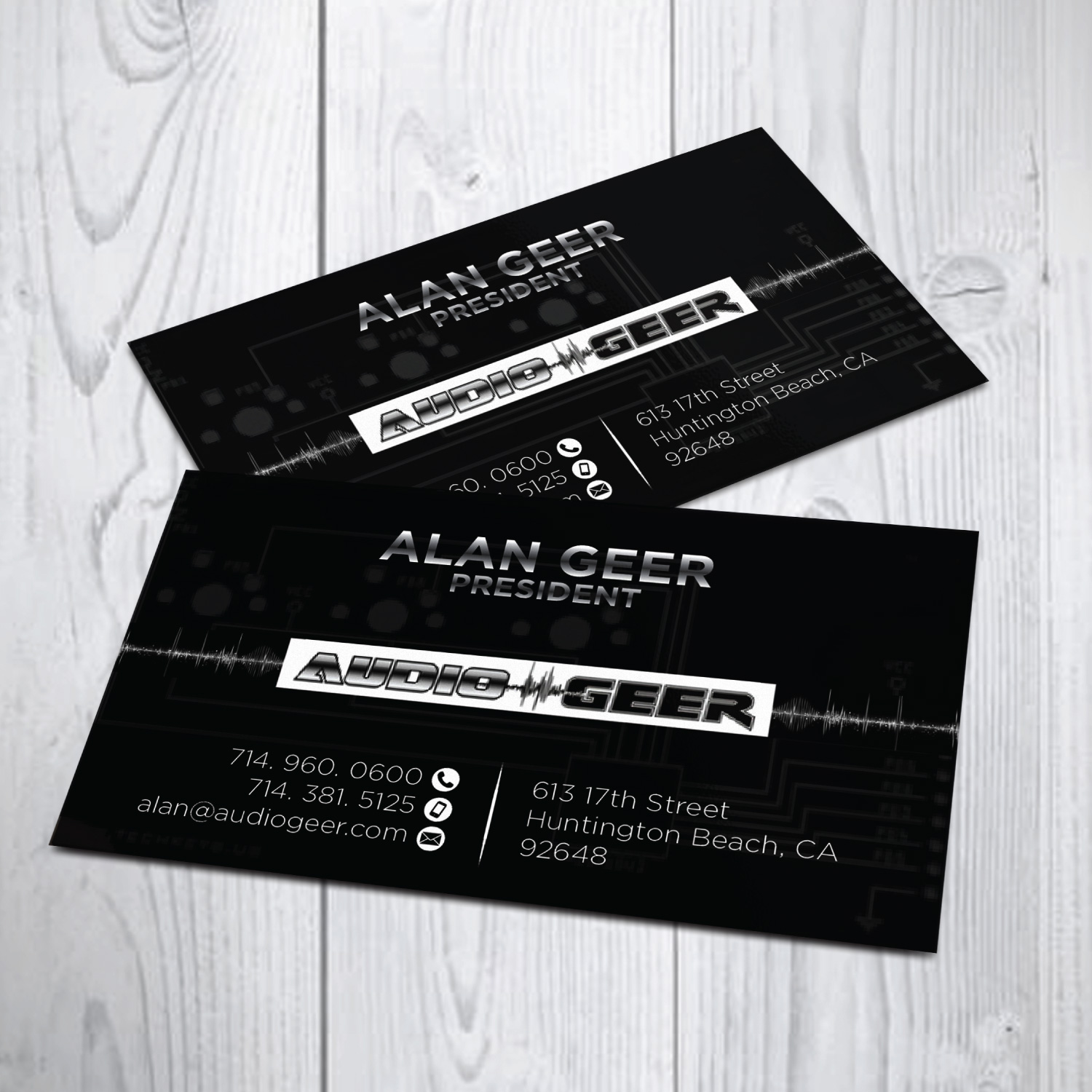 Business Card Design by LAXMI DESIGNHUB for Audio Geer, Inc | Design #20300739