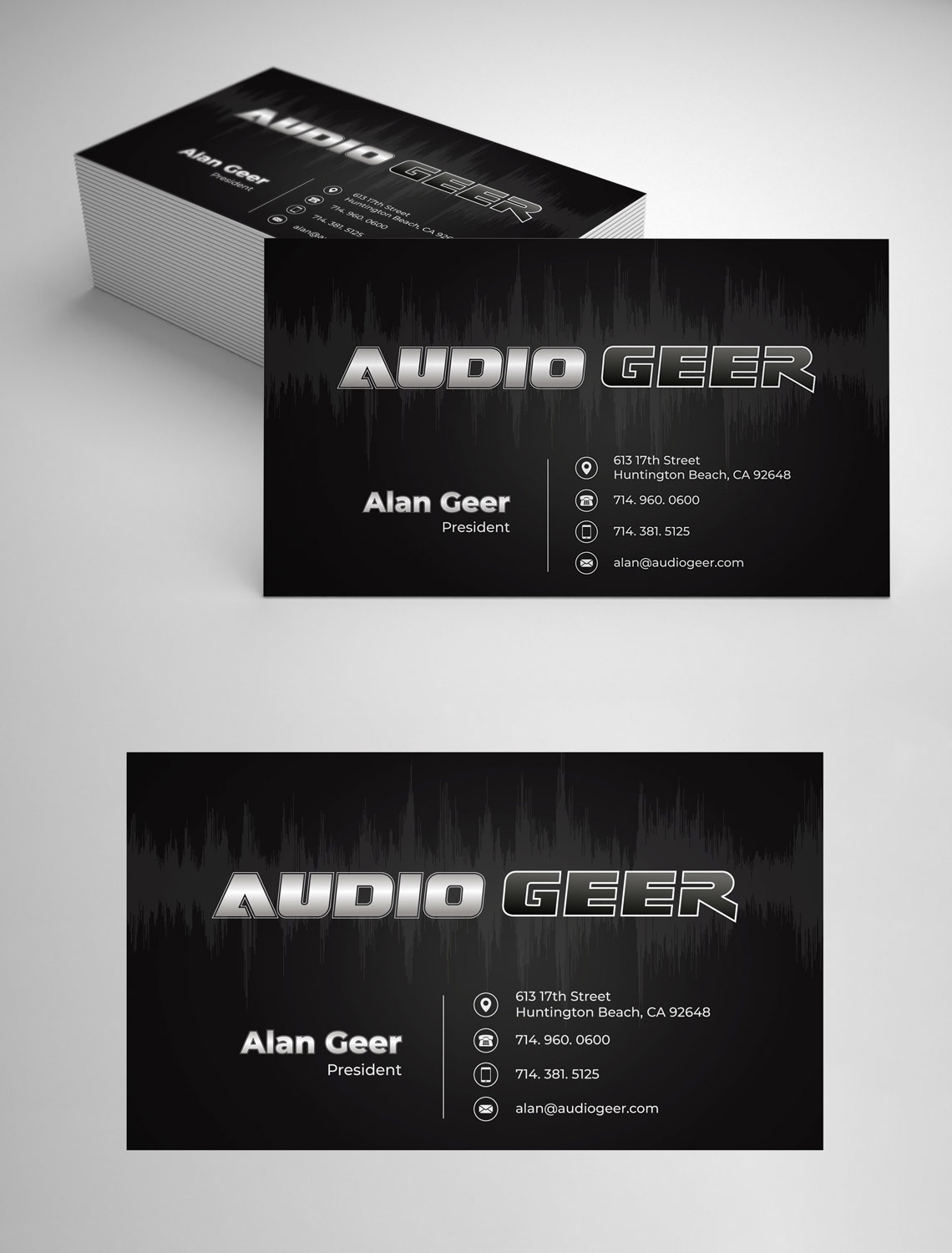 Visitenkarten-Design von vcreatived für Audio Geer, Inc | Design #20307985