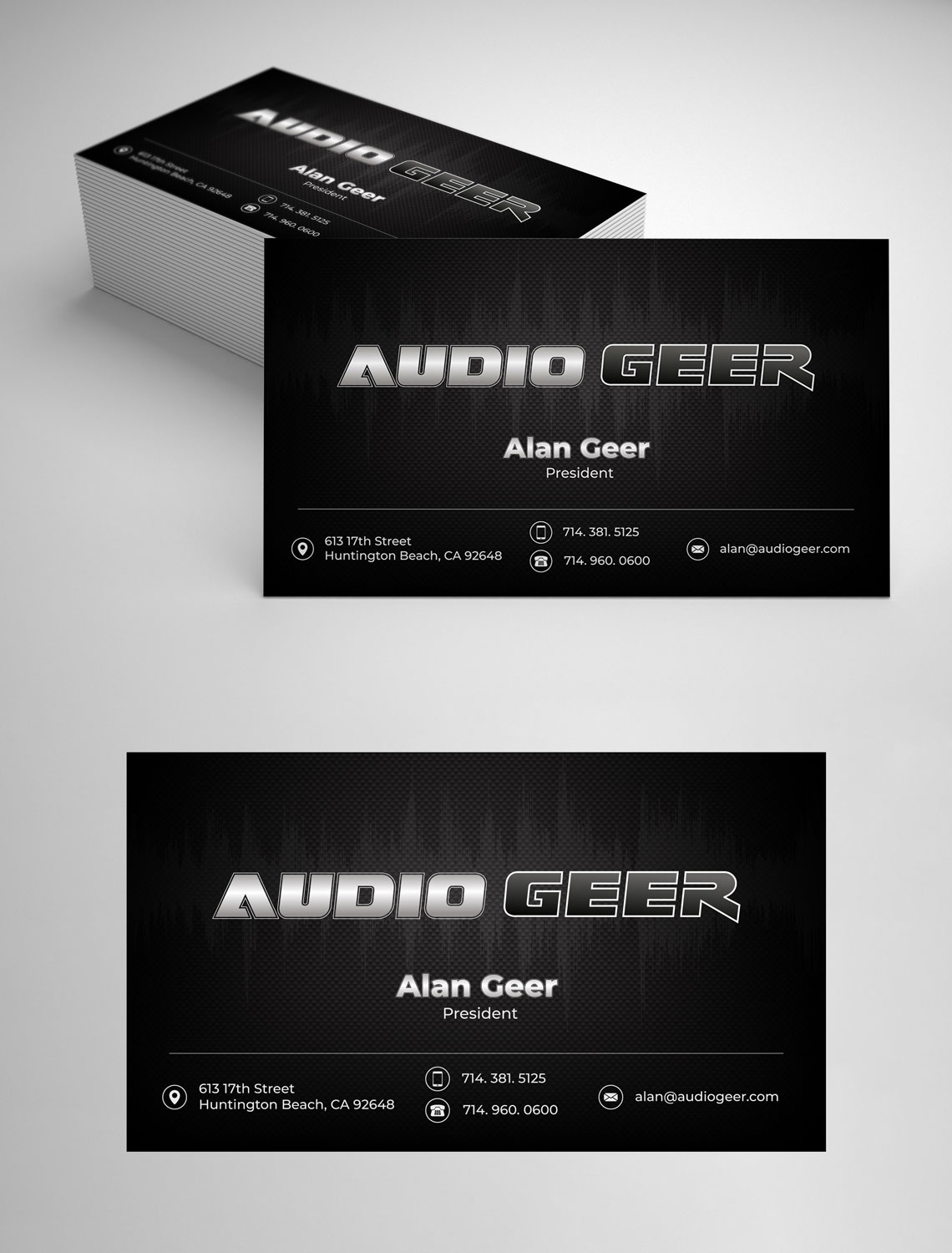 Business Card Design by vcreatived for Audio Geer, Inc | Design #20307986