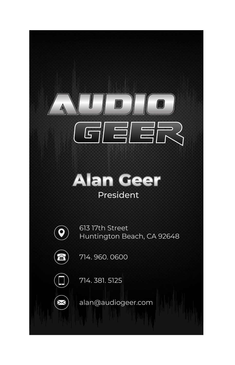Business Card Design by vcreatived for Audio Geer, Inc | Design #20307997