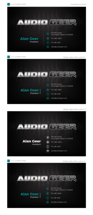 Business Card Design by vcreatived for Audio Geer, Inc | Design: #20313343