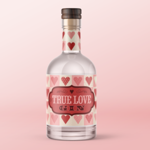 True Love Gin bottle label | Diseño de Etiqueta por Love Buzz