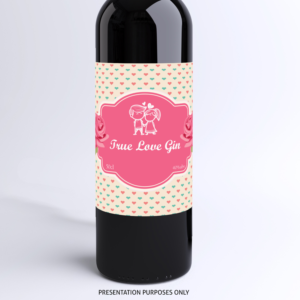 True Love Gin bottle label | Diseño de Etiqueta por JanuXart