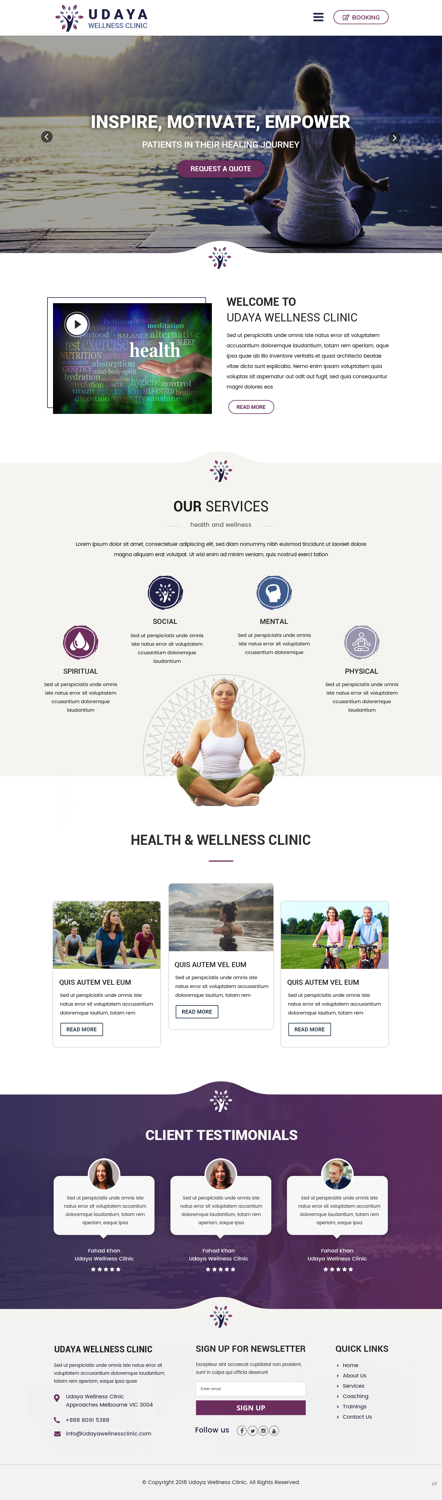 Web Design by pb for Udaya Wellness Clinic Inc. | Design #20311369