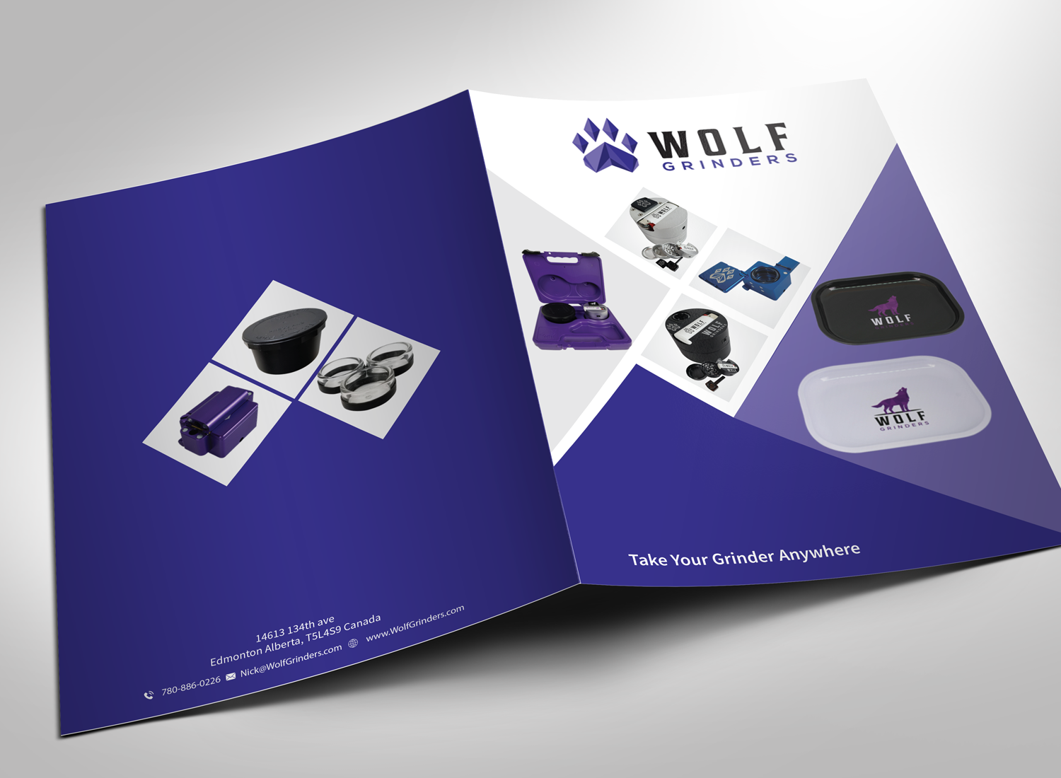 Catalogue Design by Shabnum Khan for Wolf Grinders Inc | Design #20326219