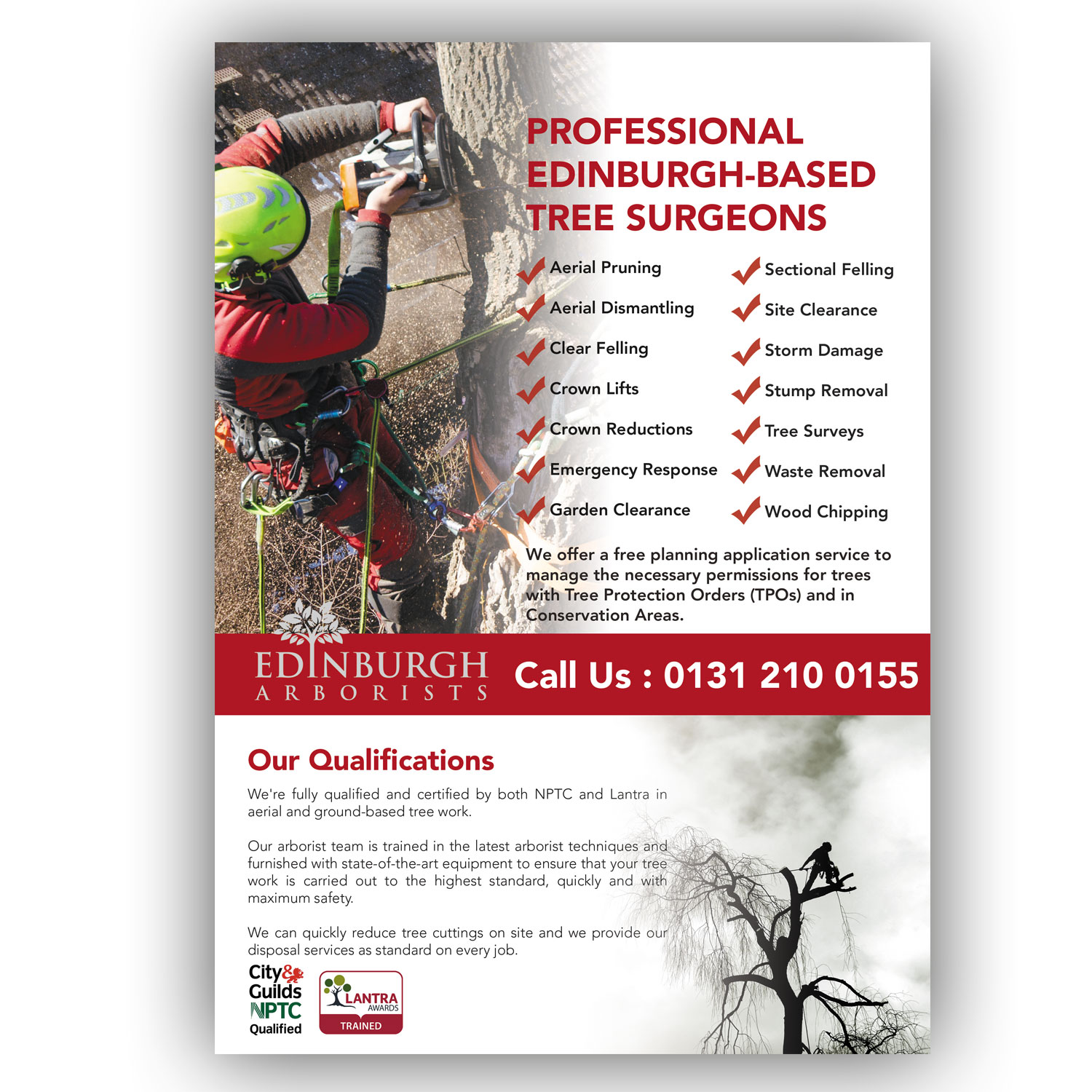 Diseño de Flyer por pipra para Edinburgh Arborists | Diseño #20331495