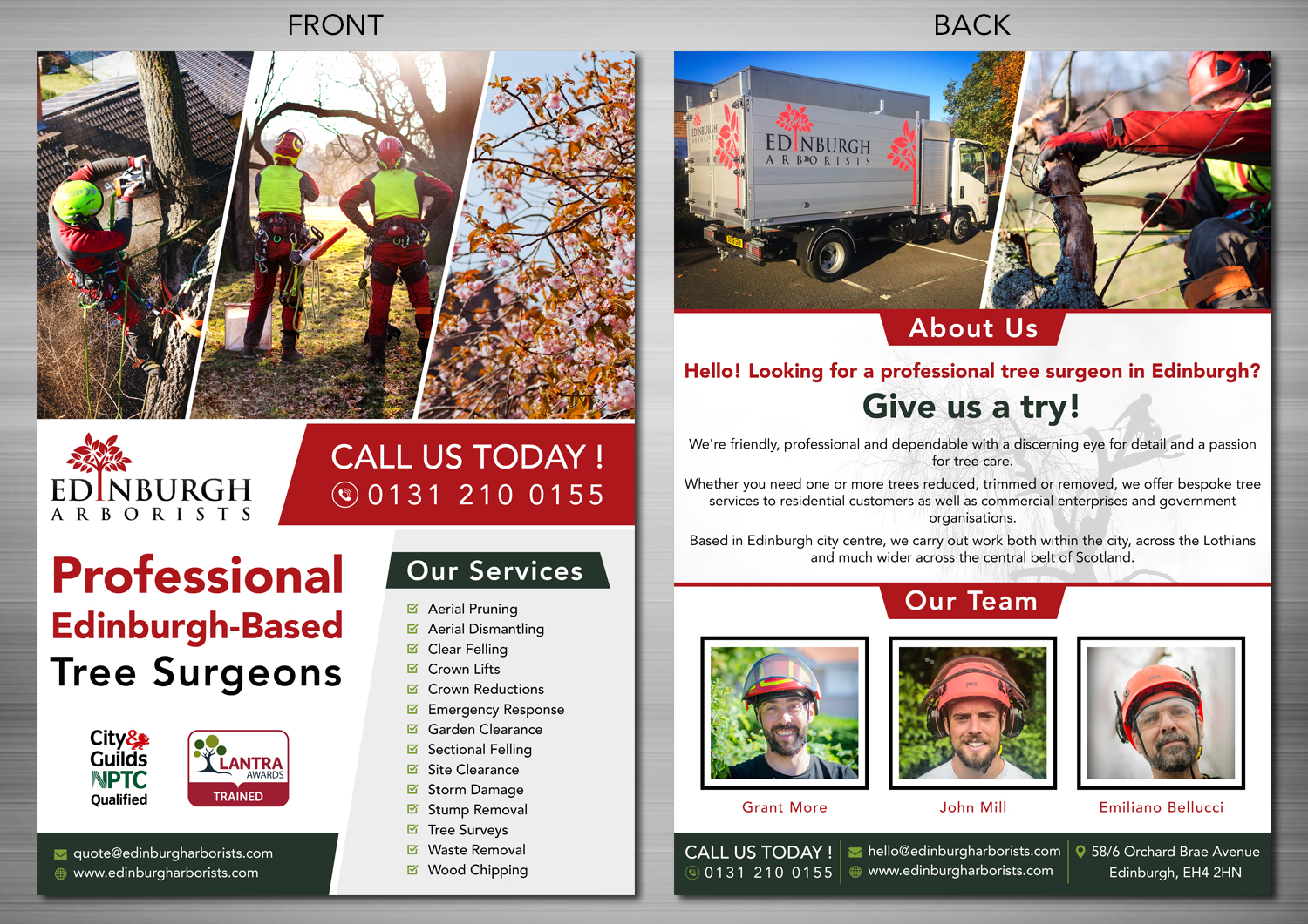 Flyer Design by TSU Creations for Edinburgh Arborists | Design #20332275