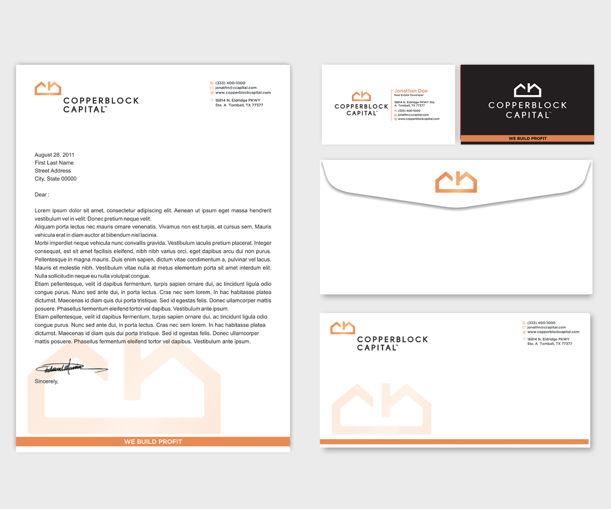 Business Card Design by Designers Hub for Copperblock Capital Corp. | Design #20354103