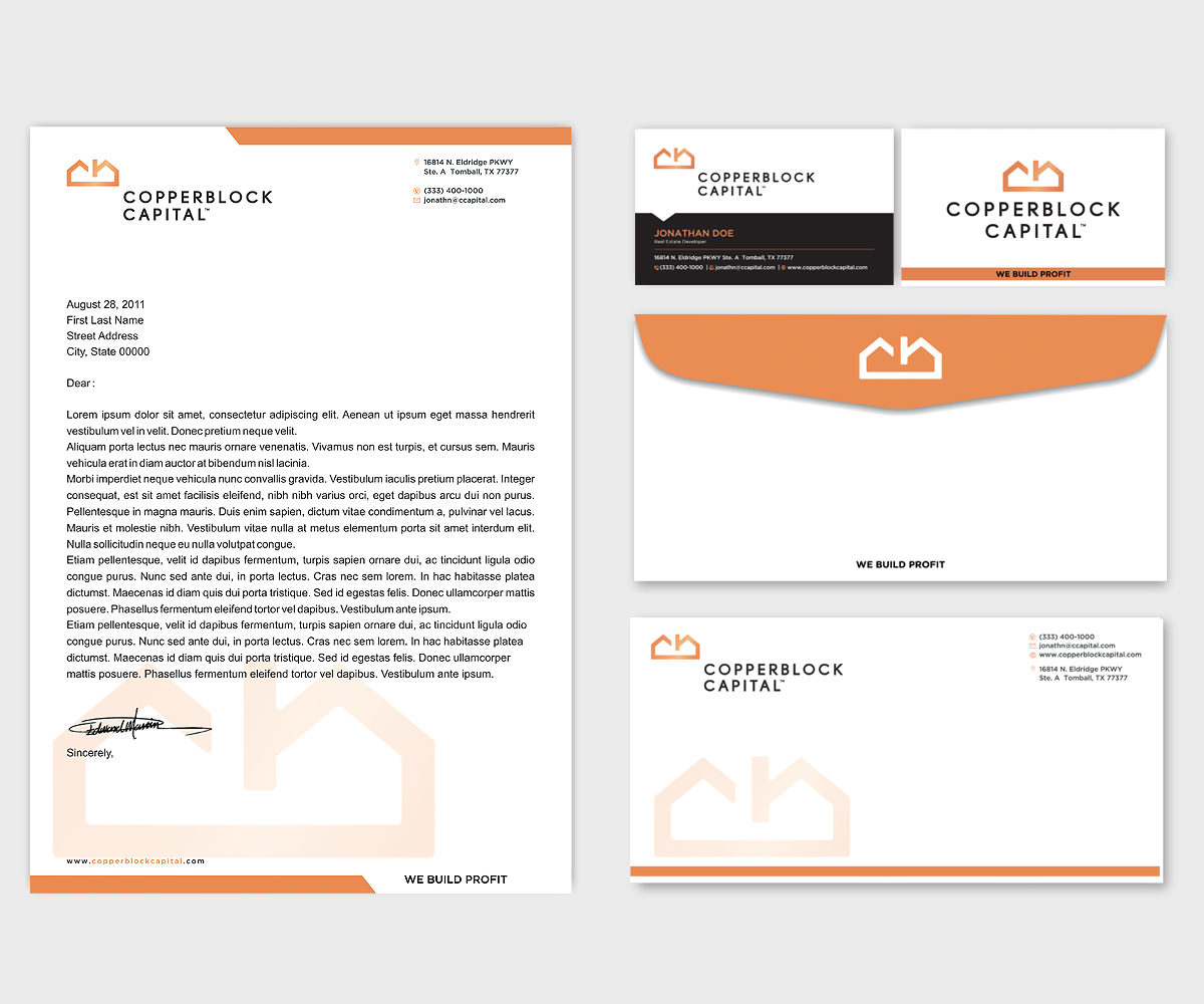 Visitenkarten-Design von Designers Hub für Copperblock Capital Corp. | Design #20354409