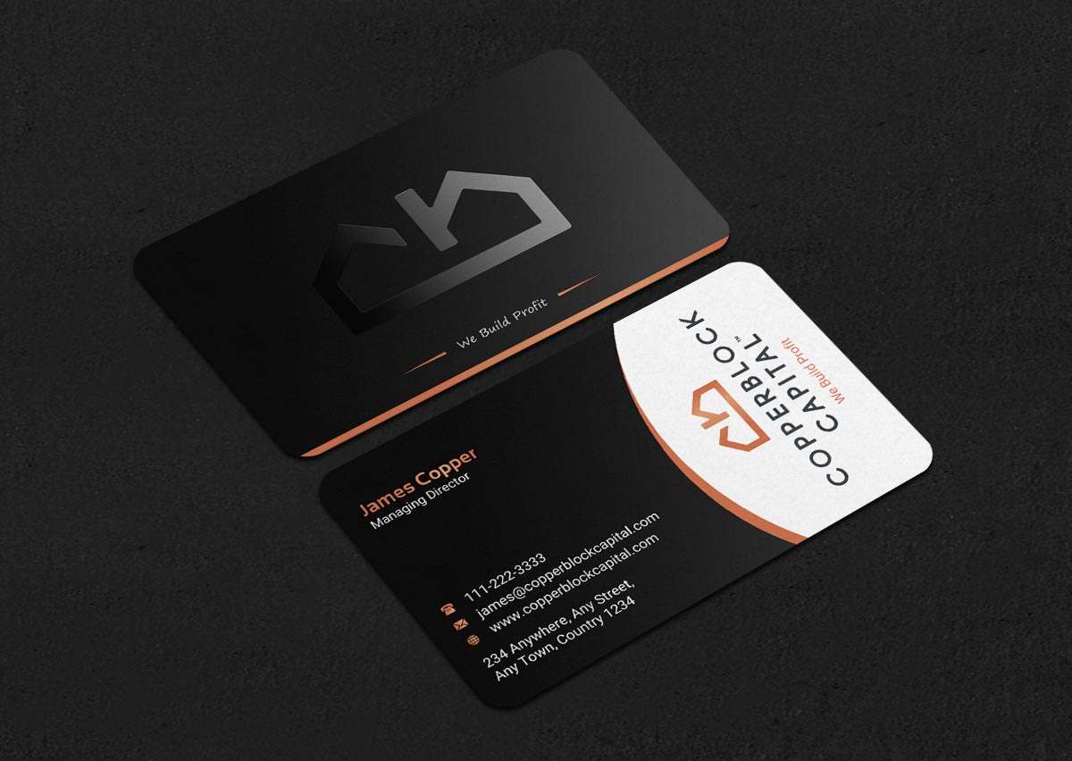 Business Card Design by INDIAN_Ashok for Copperblock Capital Corp. | Design #20348142