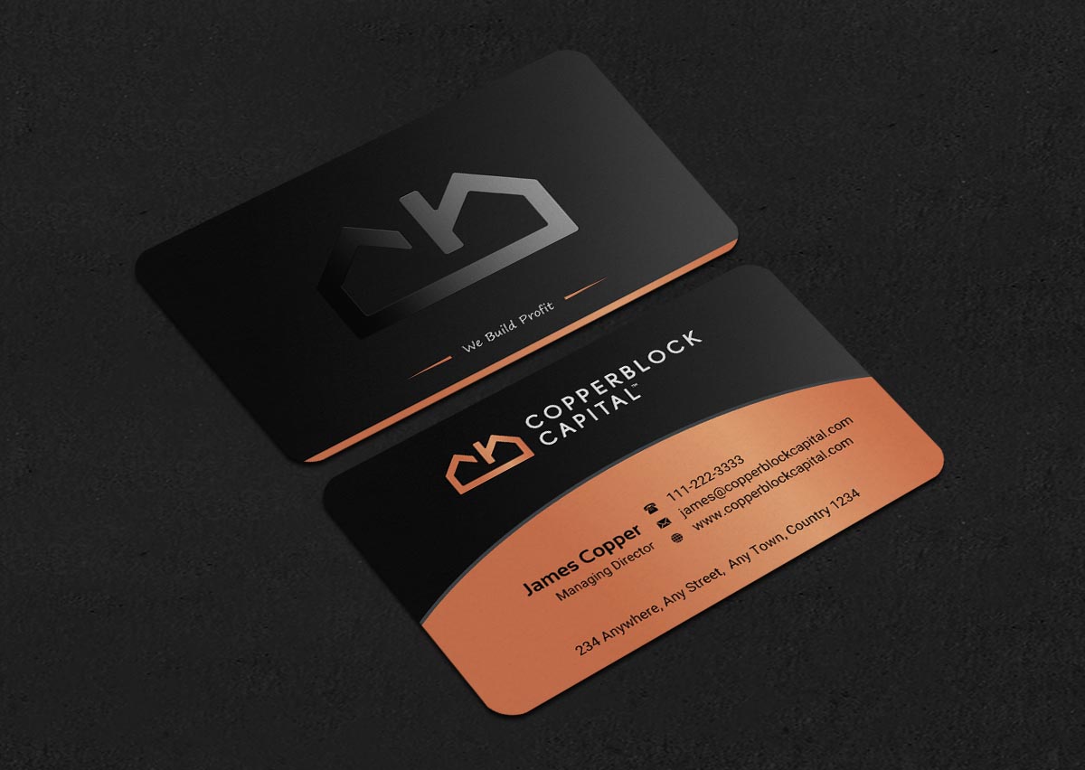 Design de Carte de Visite par INDIAN_Ashok pour Copperblock Capital Corp. | Design #20348148