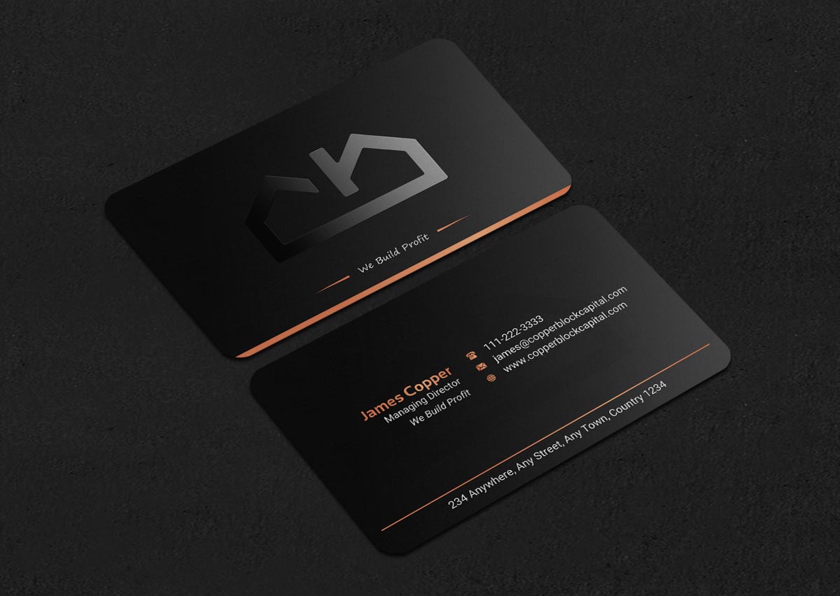 Business Card Design by INDIAN_Ashok for Copperblock Capital Corp. | Design #20348158