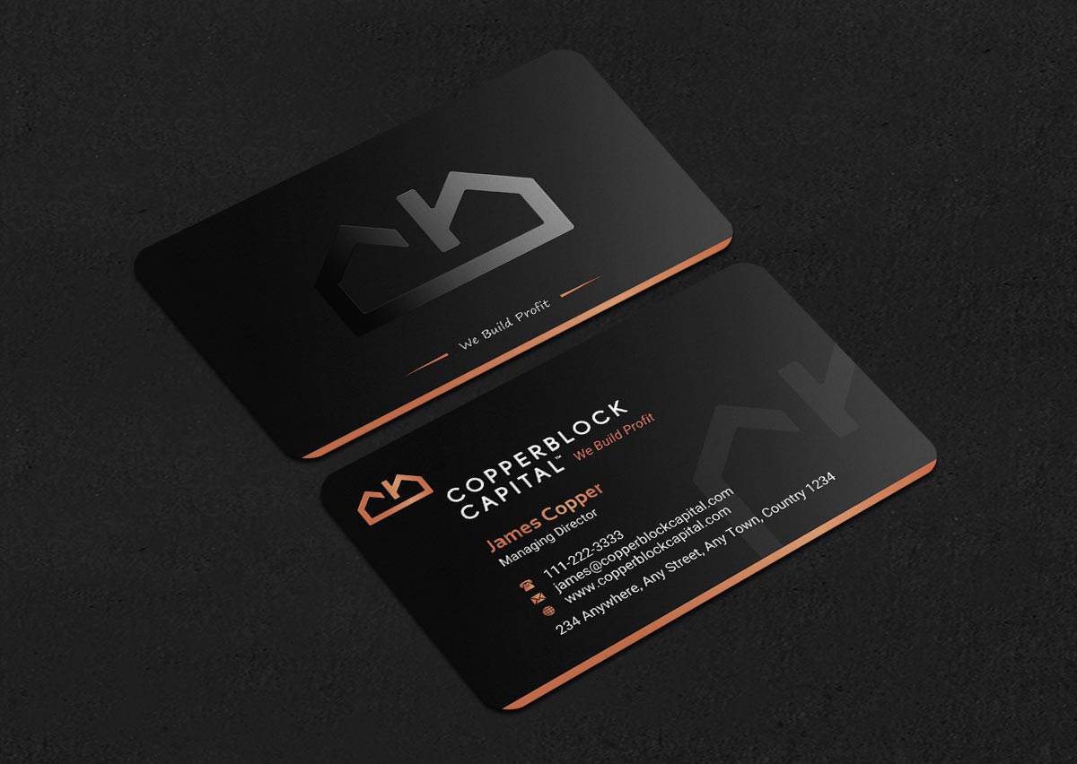 Business Card Design by INDIAN_Ashok for Copperblock Capital Corp. | Design #20348162