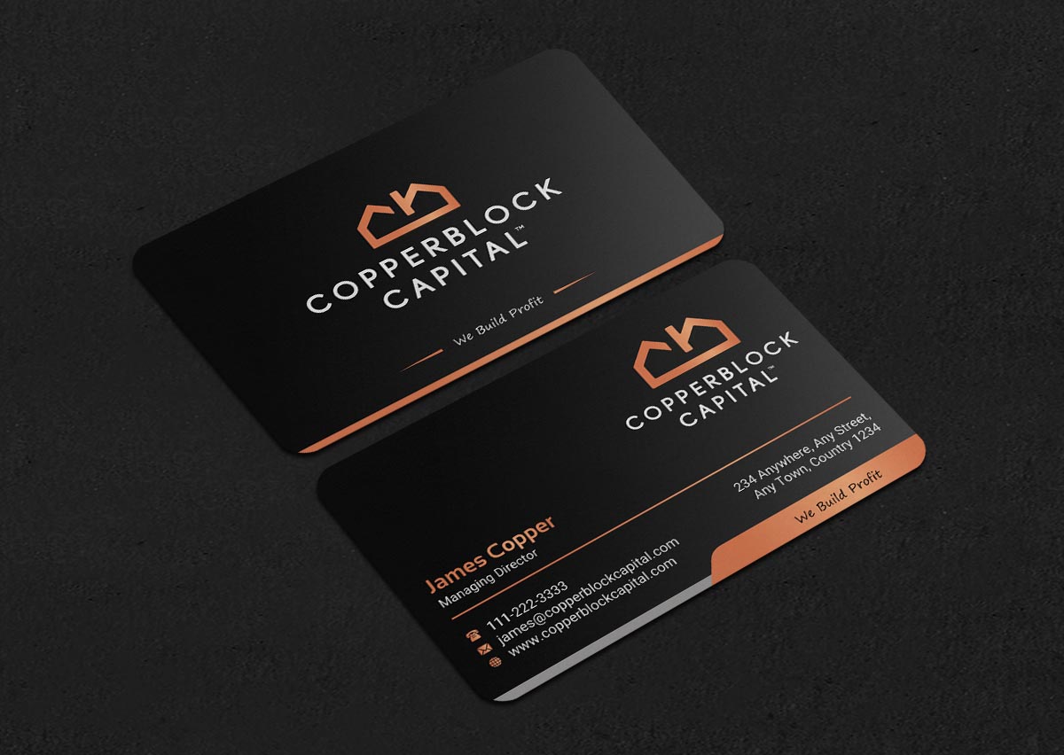 Visitenkarten-Design von INDIAN_Ashok für Copperblock Capital Corp. | Design #20348181
