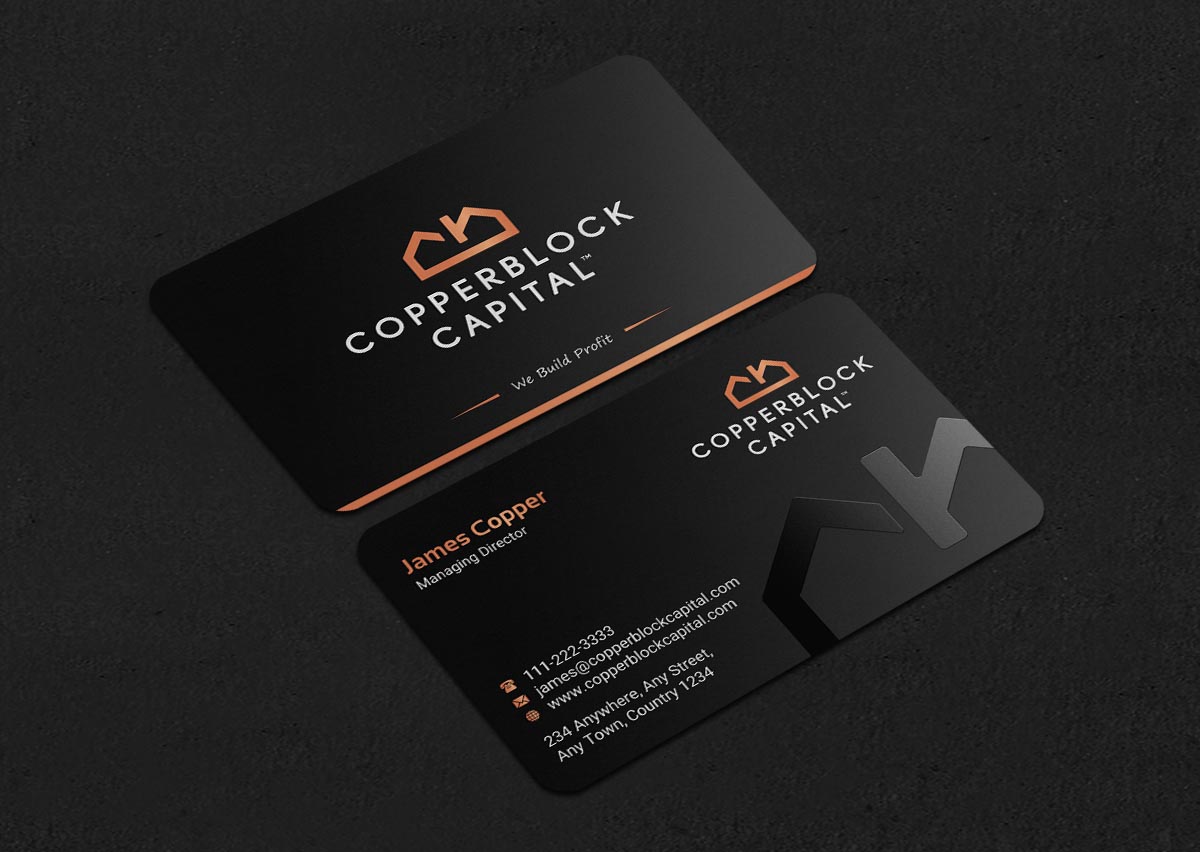 Business Card Design by INDIAN_Ashok for Copperblock Capital Corp. | Design #20348192