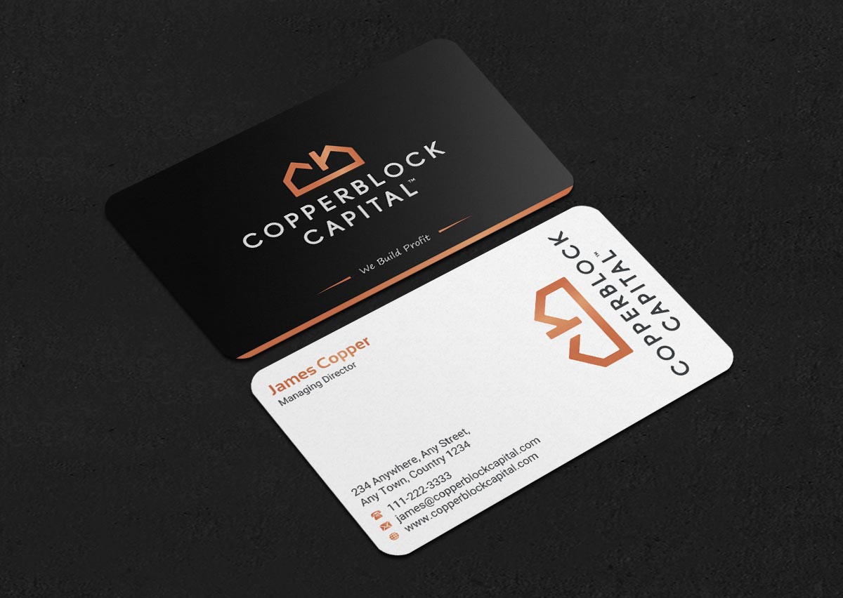 Visitenkarten-Design von INDIAN_Ashok für Copperblock Capital Corp. | Design #20348196