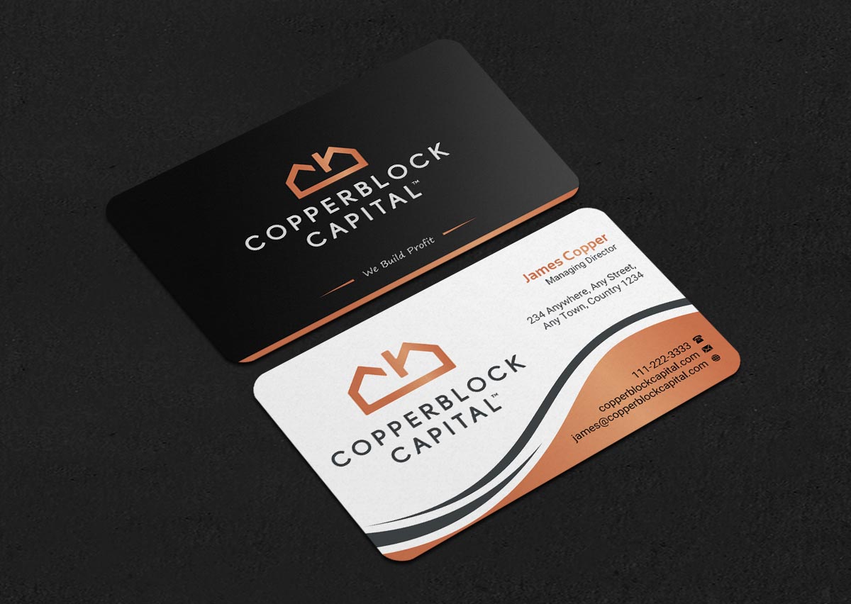 Visitenkarten-Design von INDIAN_Ashok für Copperblock Capital Corp. | Design #20348197