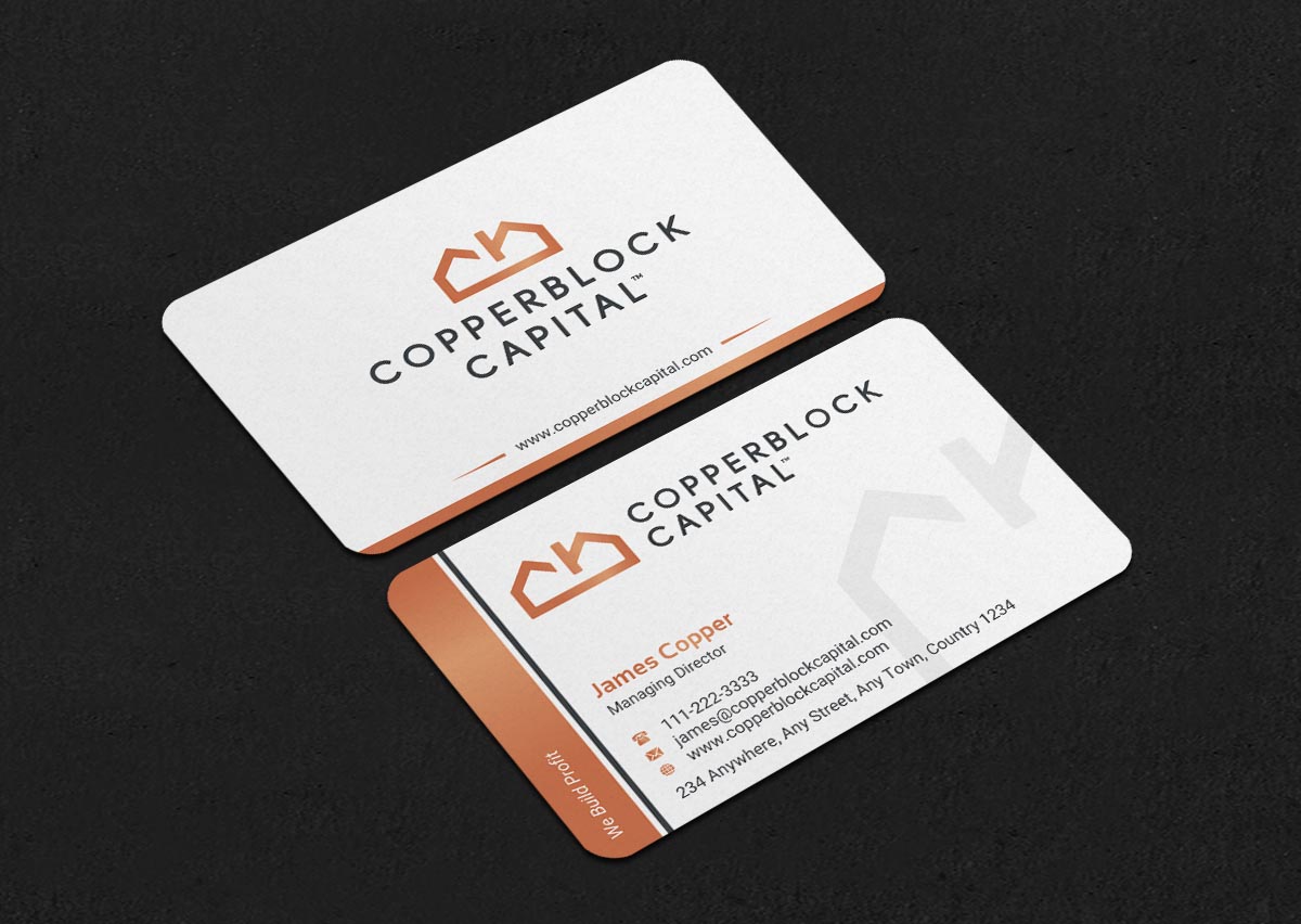 Visitenkarten-Design von INDIAN_Ashok für Copperblock Capital Corp. | Design #20348206