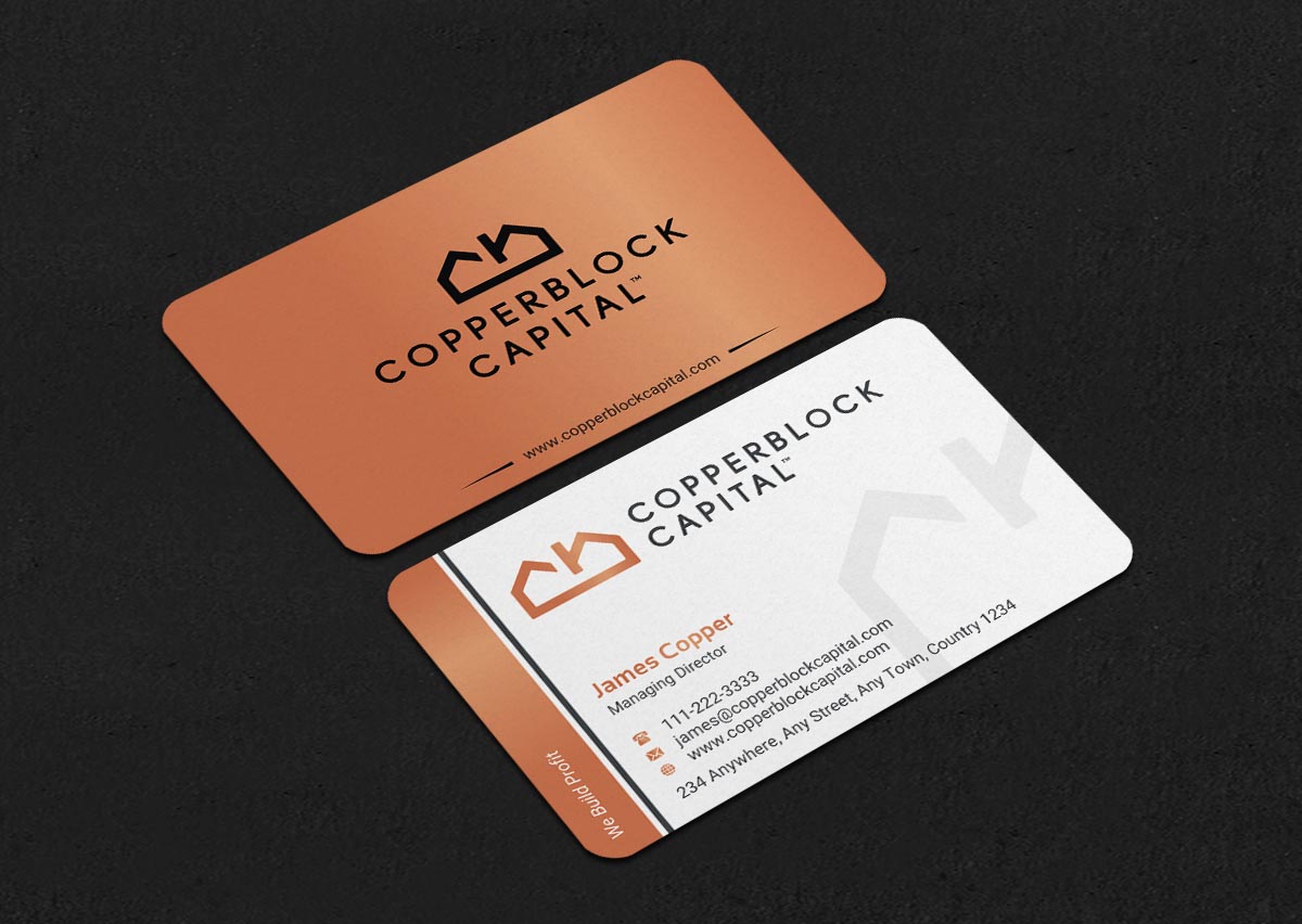 Visitenkarten-Design von INDIAN_Ashok für Copperblock Capital Corp. | Design #20348420