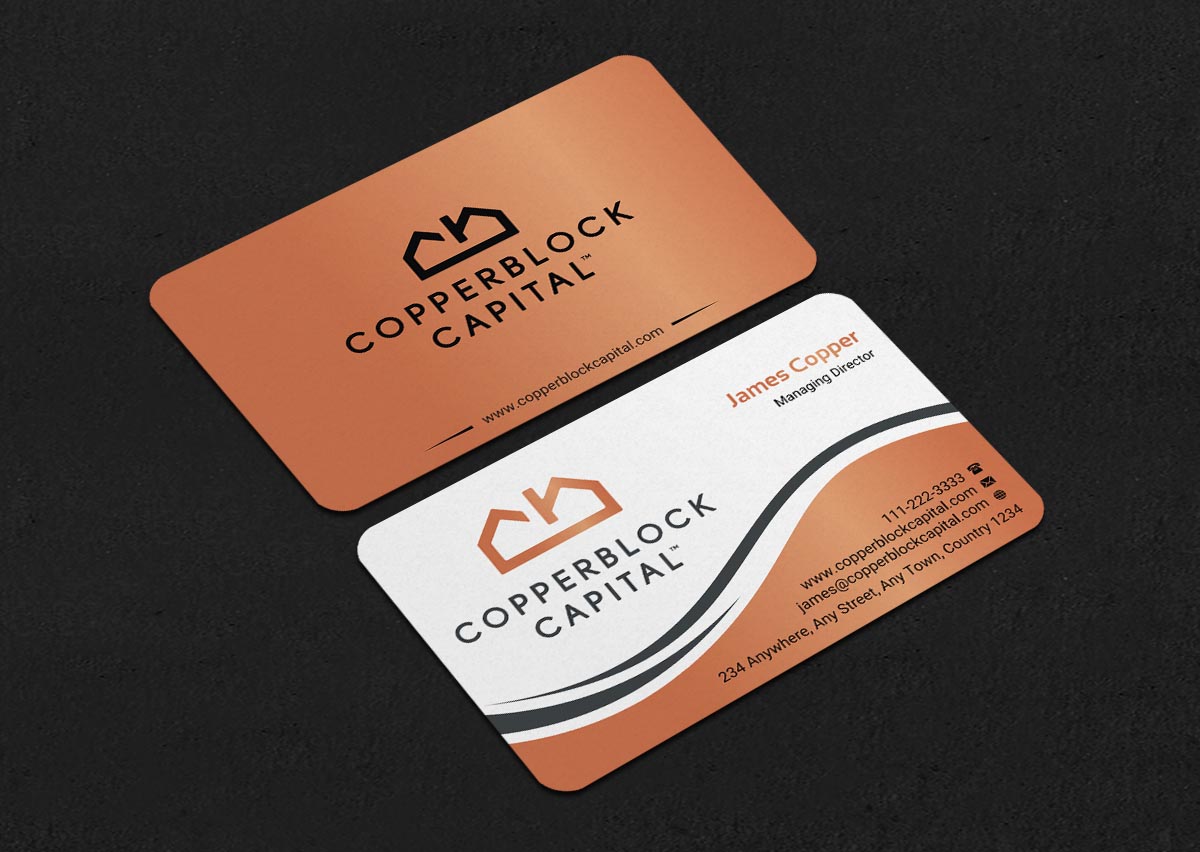 Visitenkarten-Design von INDIAN_Ashok für Copperblock Capital Corp. | Design #20348424