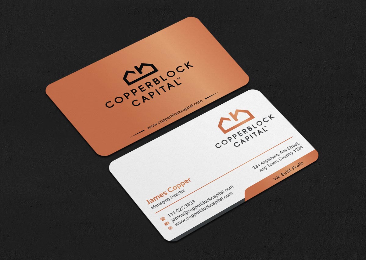 Visitenkarten-Design von INDIAN_Ashok für Copperblock Capital Corp. | Design #20348427