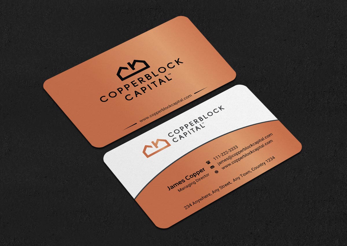 Visitenkarten-Design von INDIAN_Ashok für Copperblock Capital Corp. | Design #20348430