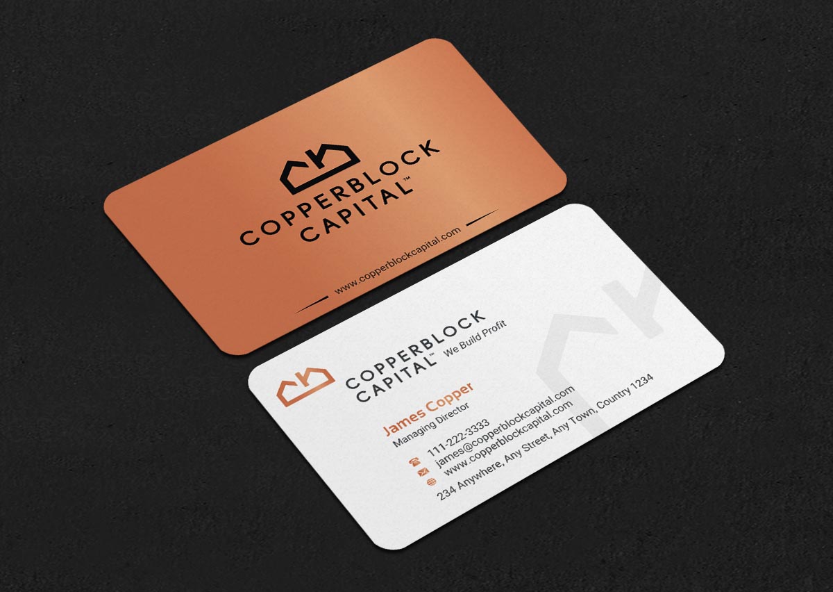 Visitenkarten-Design von INDIAN_Ashok für Copperblock Capital Corp. | Design #20348438