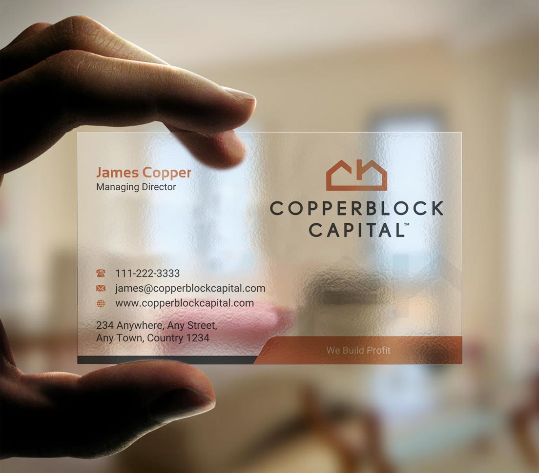 Business Card Design by INDIAN_Ashok for Copperblock Capital Corp. | Design #20348440