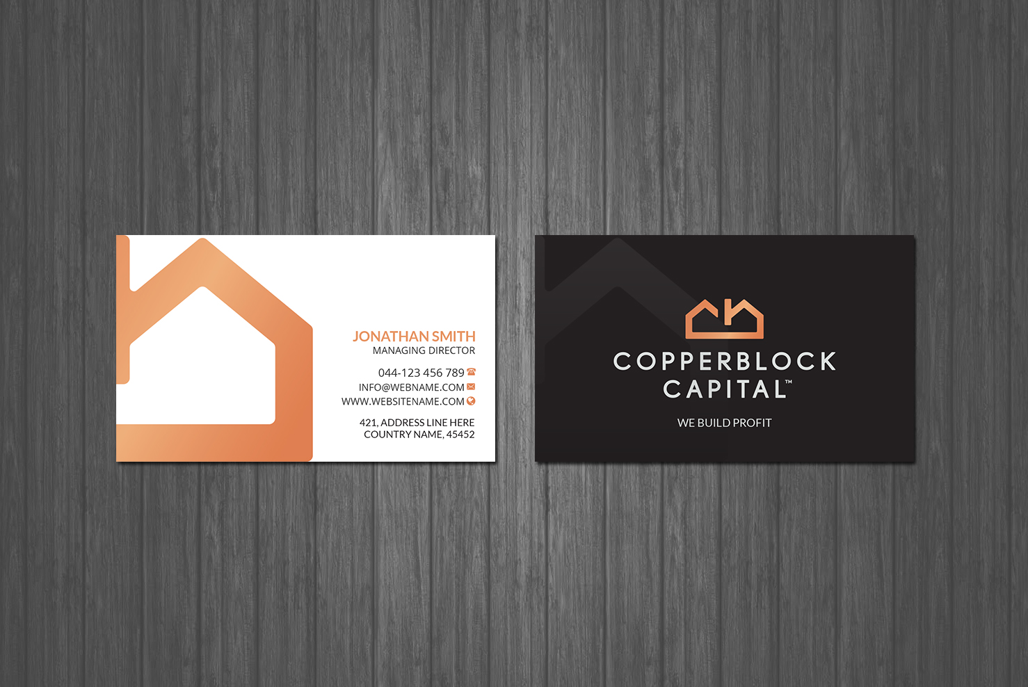 Visitenkarten-Design von Creations Box 2015 für Copperblock Capital Corp. | Design #20334794
