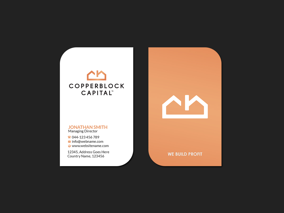 Business Card Design by Creations Box 2015 for Copperblock Capital Corp. | Design #20334818