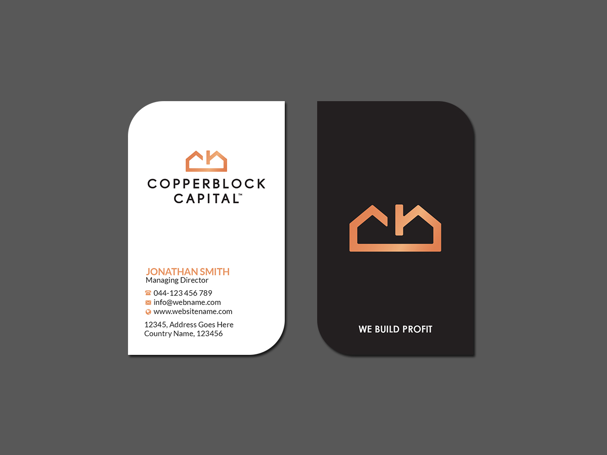 Business Card Design by Creations Box 2015 for Copperblock Capital Corp. | Design #20334819