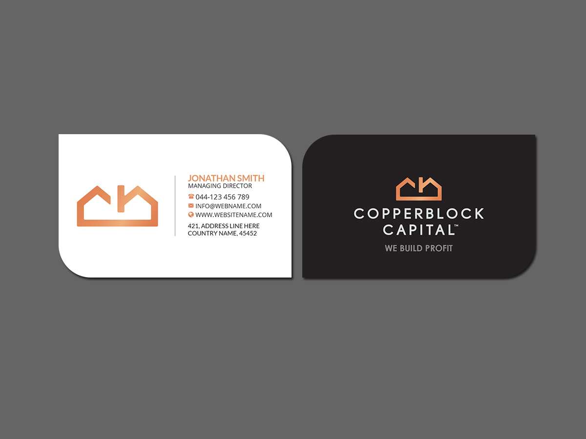 Business Card Design by Creations Box 2015 for Copperblock Capital Corp. | Design #20334820