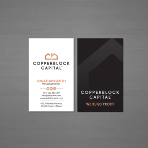 Business Card Design by Creations Box 2015 for Copperblock Capital Corp. | Design: #20334821