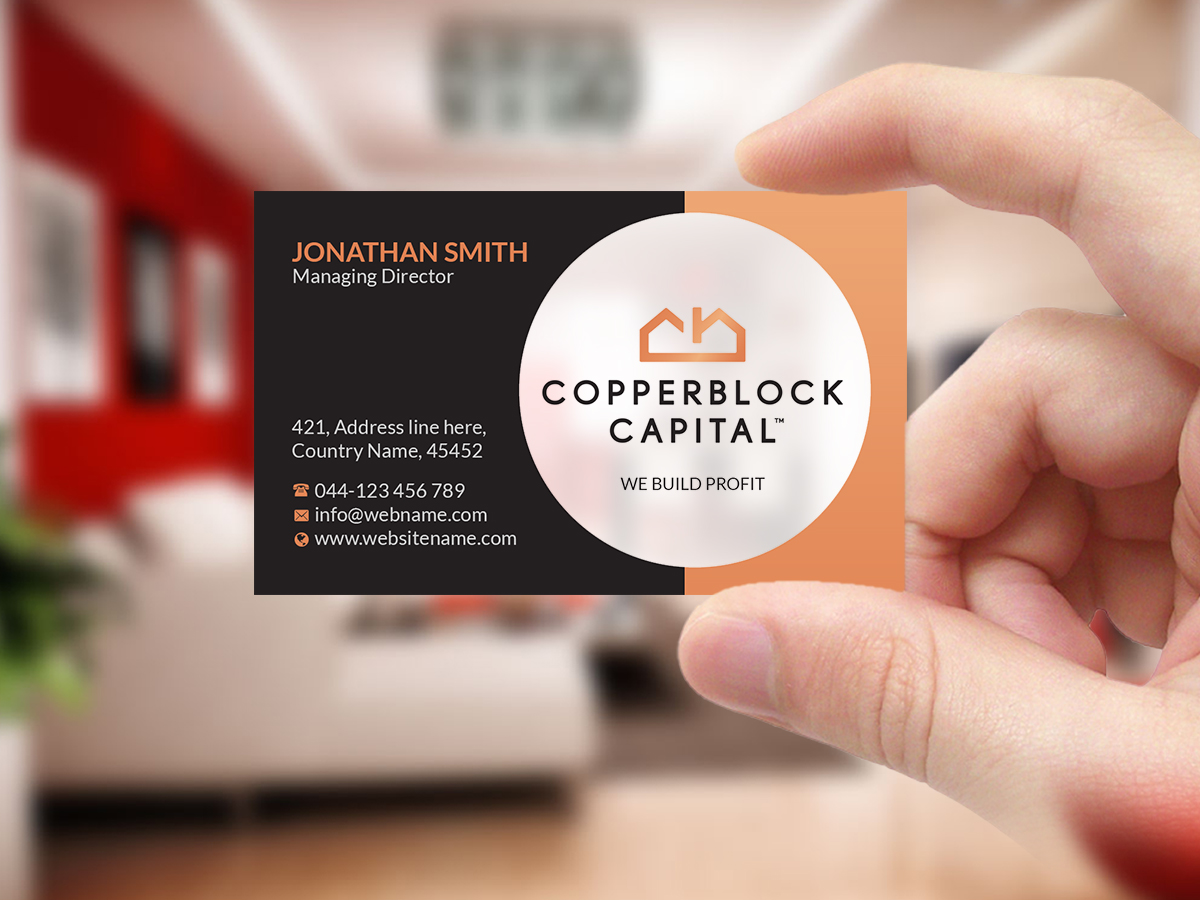 Business Card Design by Creations Box 2015 for Copperblock Capital Corp. | Design #20334843