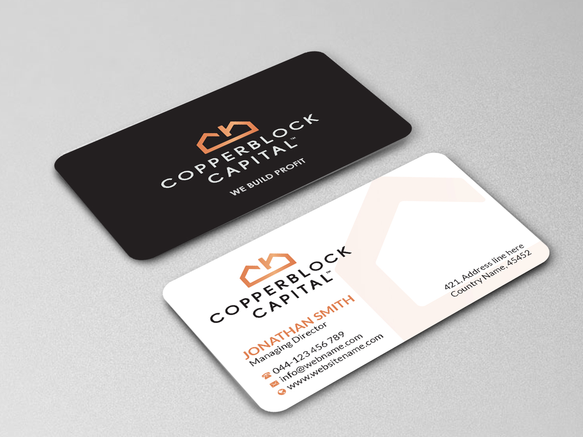 Business Card Design by Creations Box 2015 for Copperblock Capital Corp. | Design #20334844