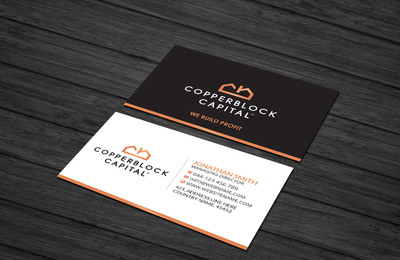Business Card Design by Creations Box 2015 for Copperblock Capital Corp. | Design #20334845