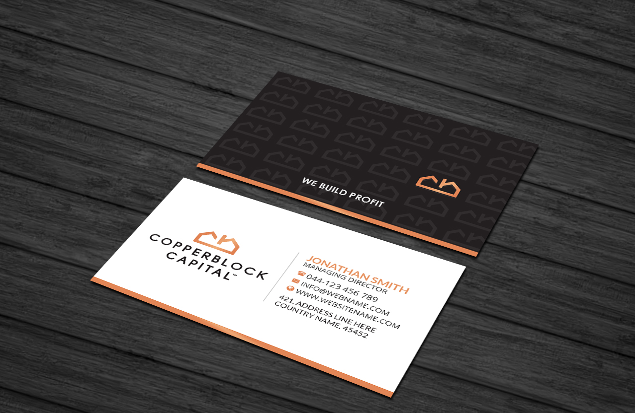 Business Card Design by Creations Box 2015 for Copperblock Capital Corp. | Design #20334846