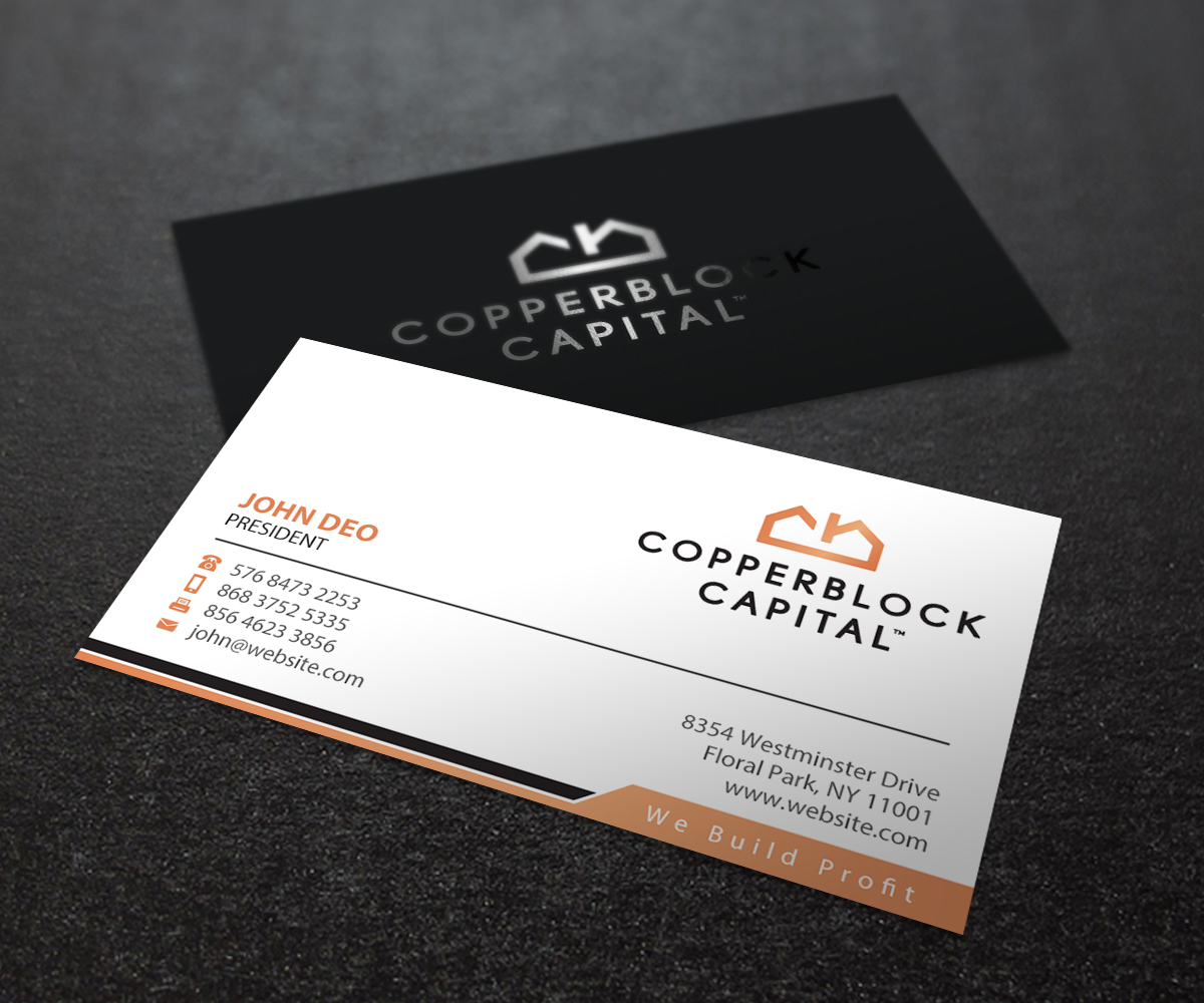 Business Card Design by Brand aid for Copperblock Capital Corp. | Design #20333582