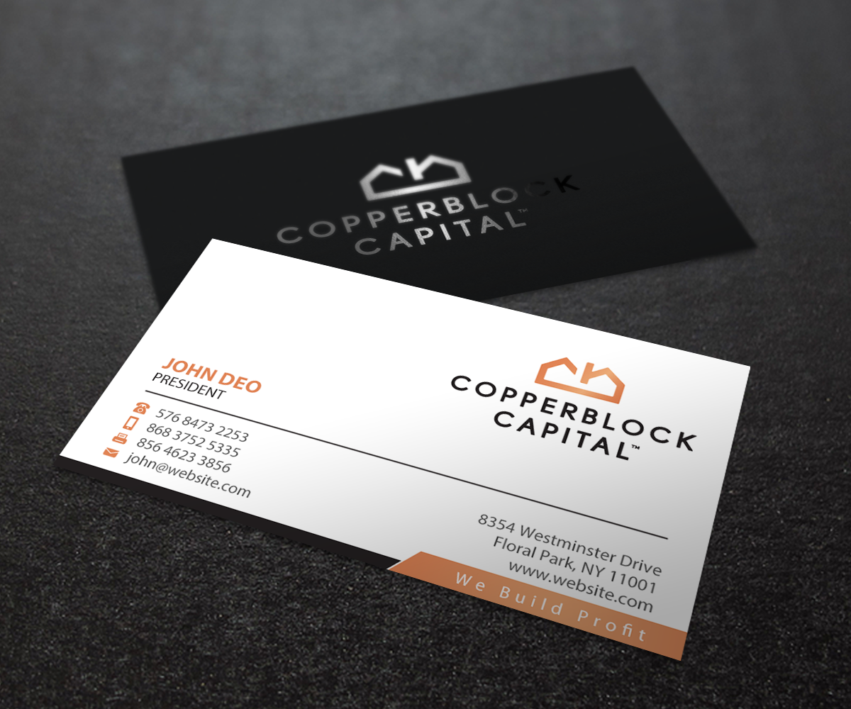 Business Card Design by Brand aid for Copperblock Capital Corp. | Design #20333583