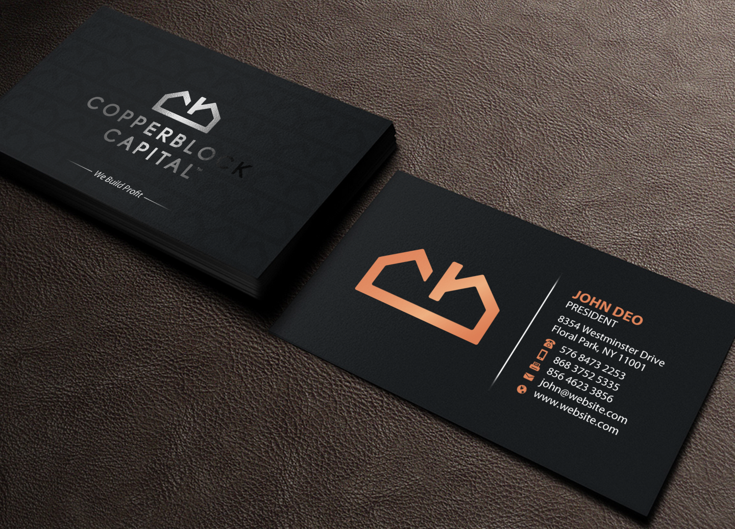 Business Card Design by Brand aid for Copperblock Capital Corp. | Design #20333587