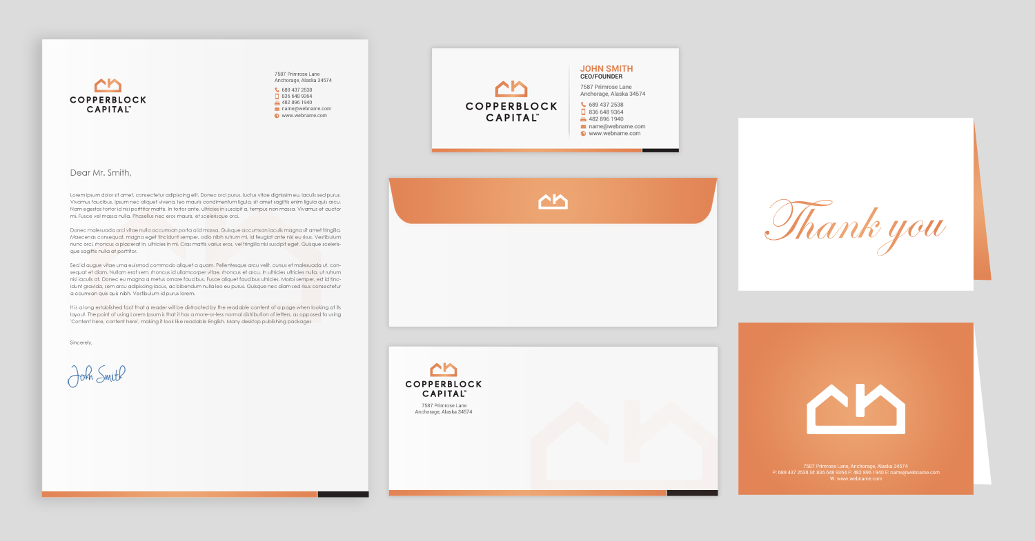 Business Card Design by chandrayaan.creative for Copperblock Capital Corp. | Design #20342454