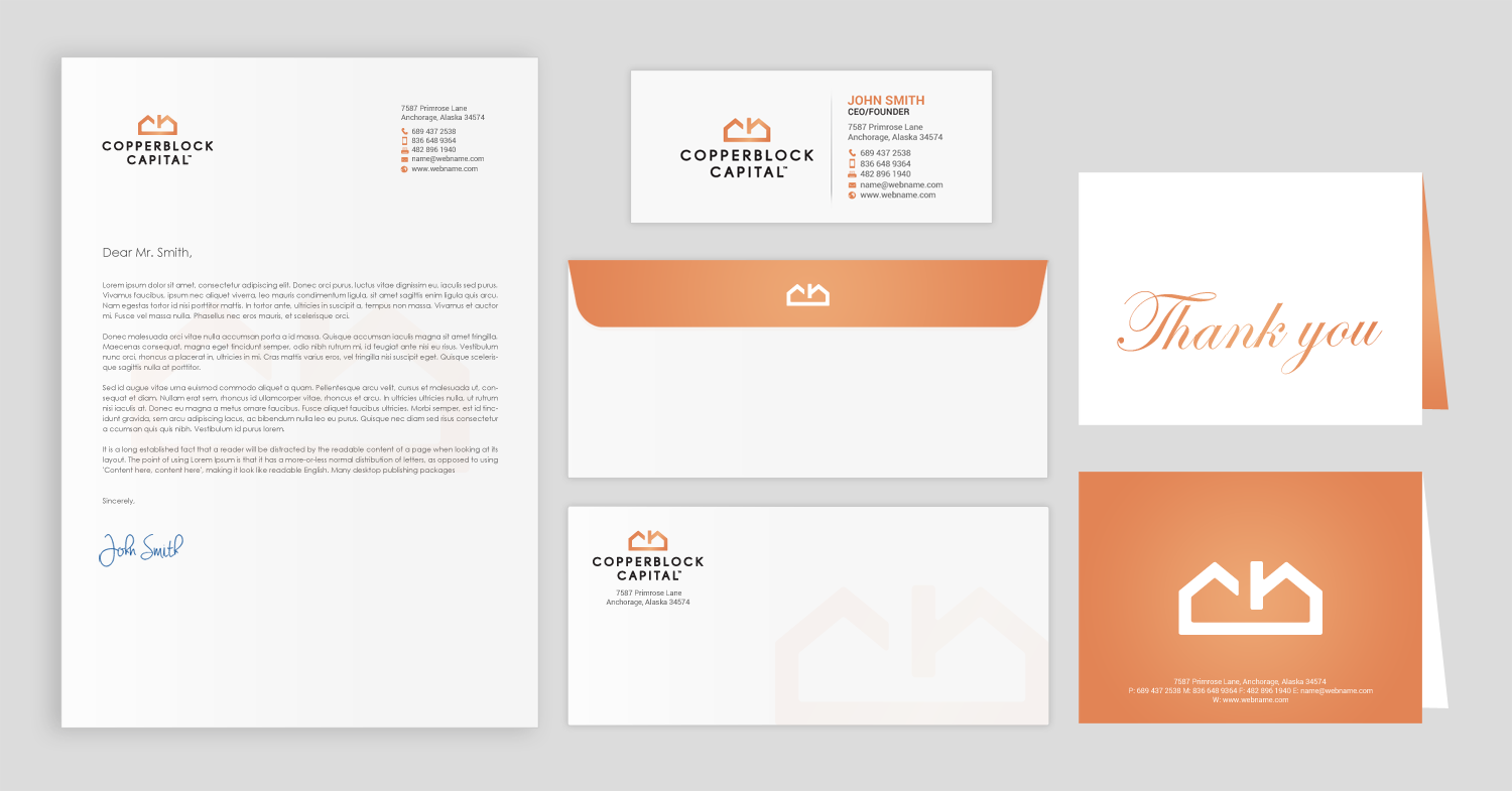 Business Card Design by chandrayaan.creative for Copperblock Capital Corp. | Design #20342455