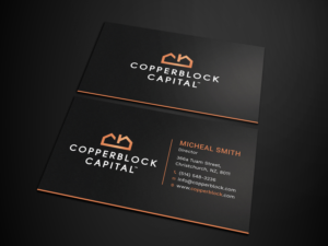 Design de Carte de Visite par Tripti Ranjan Gain pour Copperblock Capital Corp. | Design : #20328661